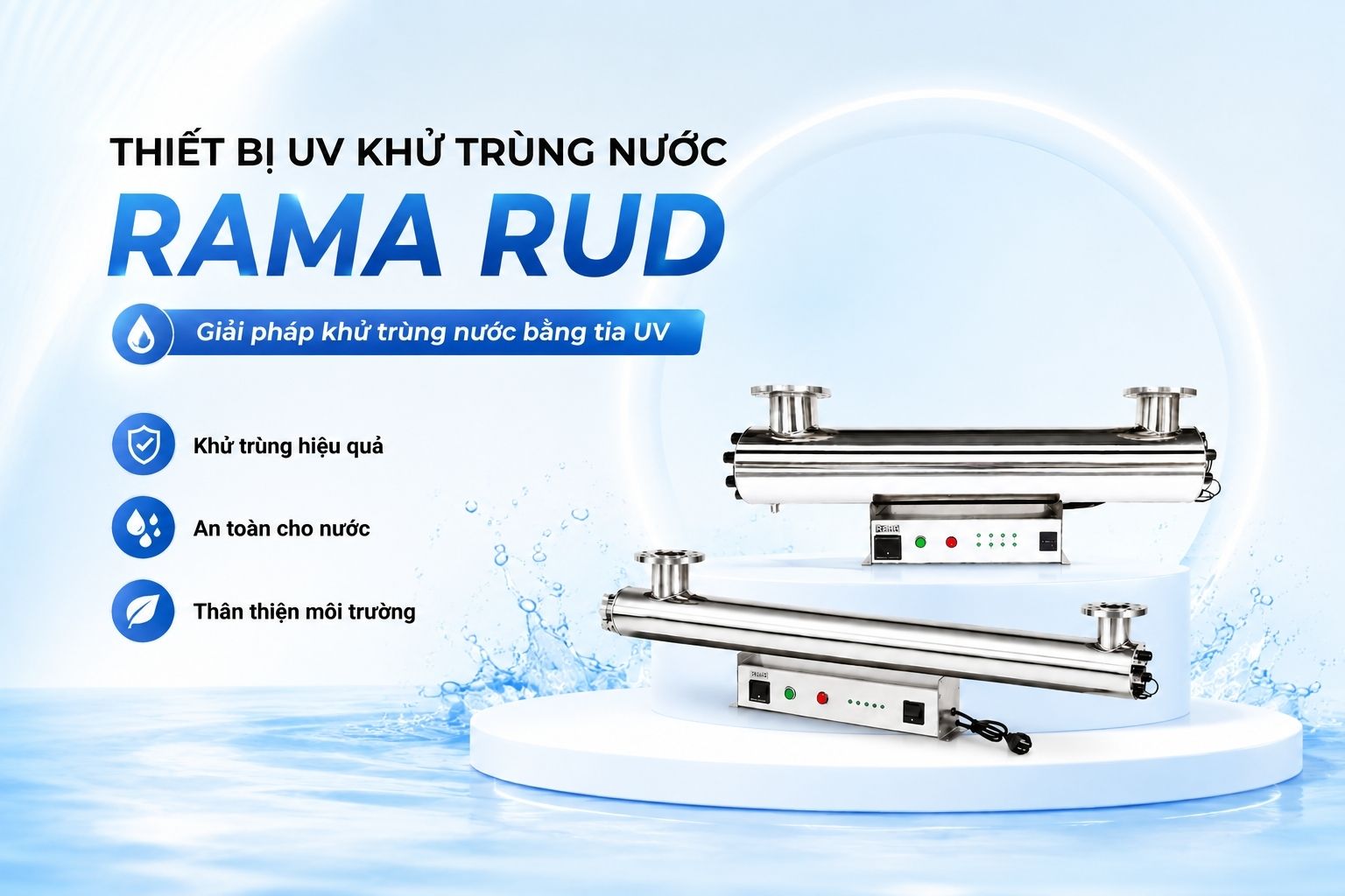 Thiết bị UV diệt khuẩn nước bể bơi Rama RUD-7B150W công suất lớn