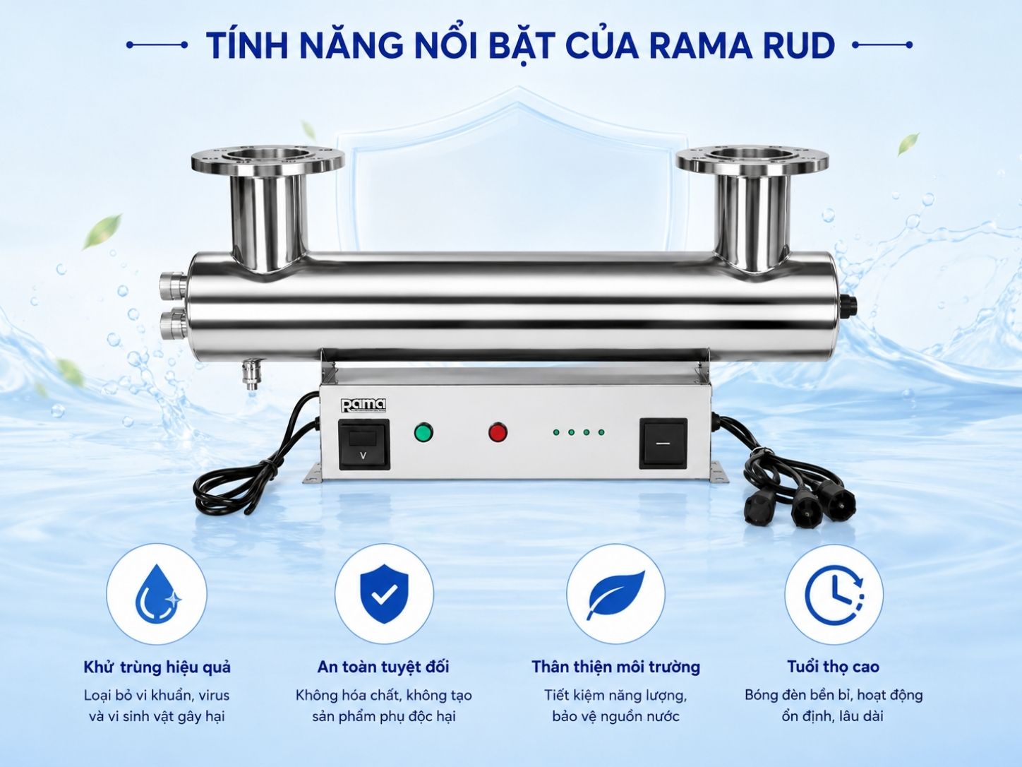 Vì sao doanh nghiệp quan tâm đến thiết bị UV xử lý nước Rama RUD?