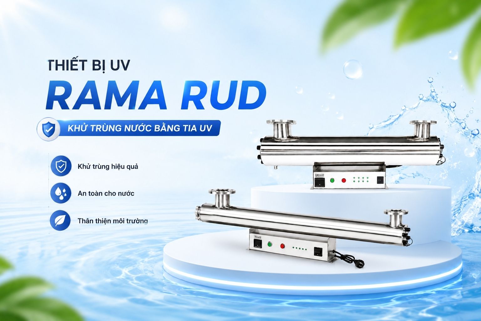 Thiết bị UV xử lý nước công nghiệp Rama RUD-2B80W