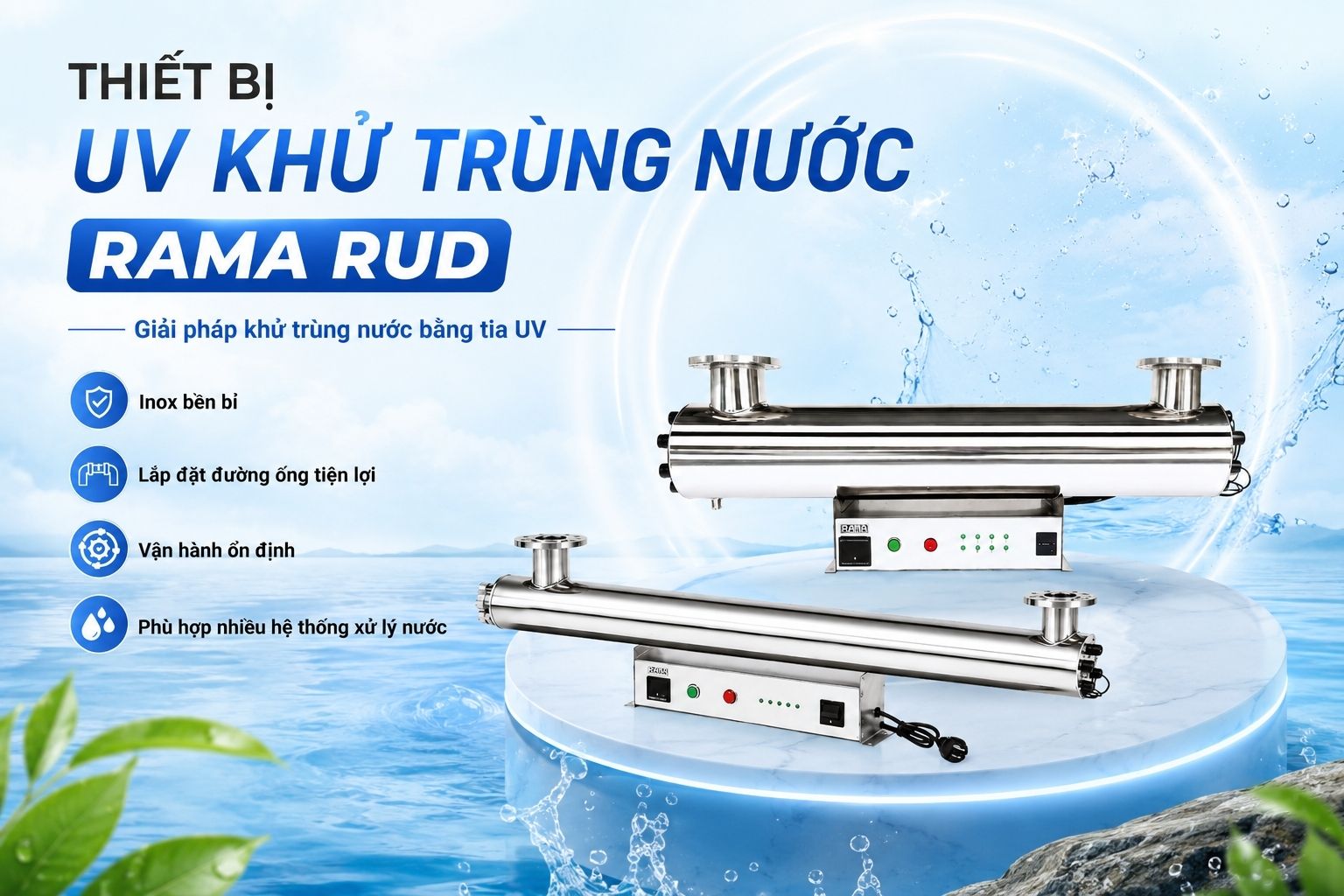 Thiết bị UV xử lý nước hồ bơi Rama RUD-9B80W